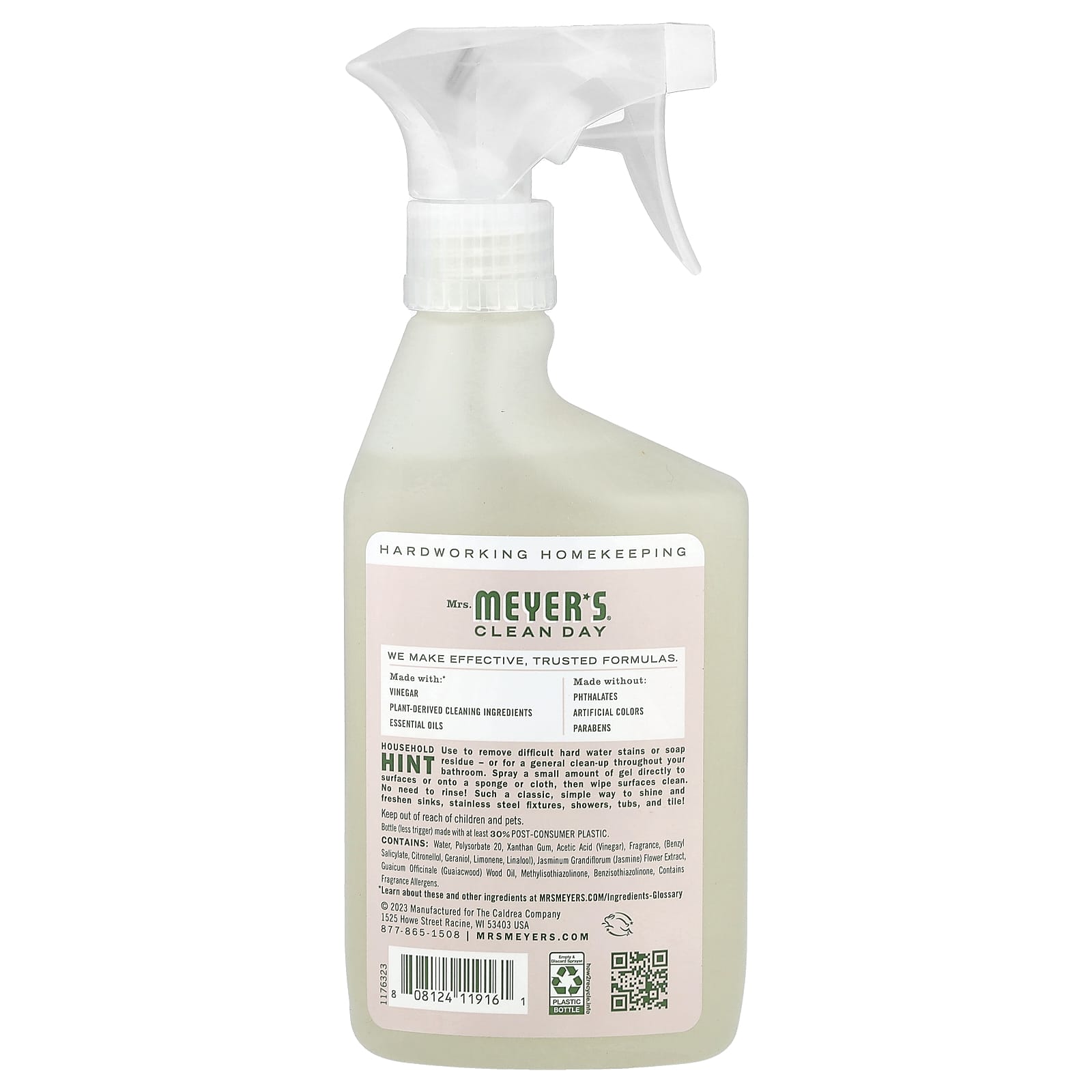 Mrs. Meyers Clean Day, Vinegar Gel Cleaning Spray, Apple Blossom, 16 fl oz (473 ml)