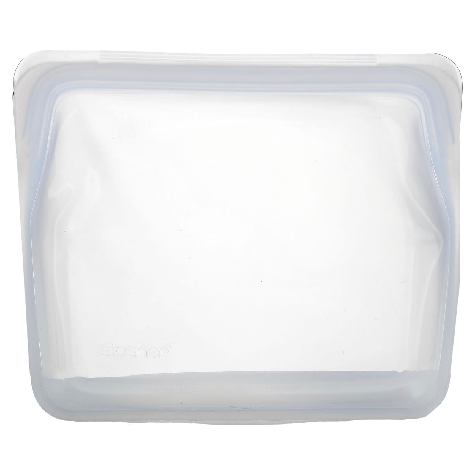 Stasher, Reusable Silicone Food Bag, Stand Up Mid, Clear, 56 fl oz (1,650 ml)