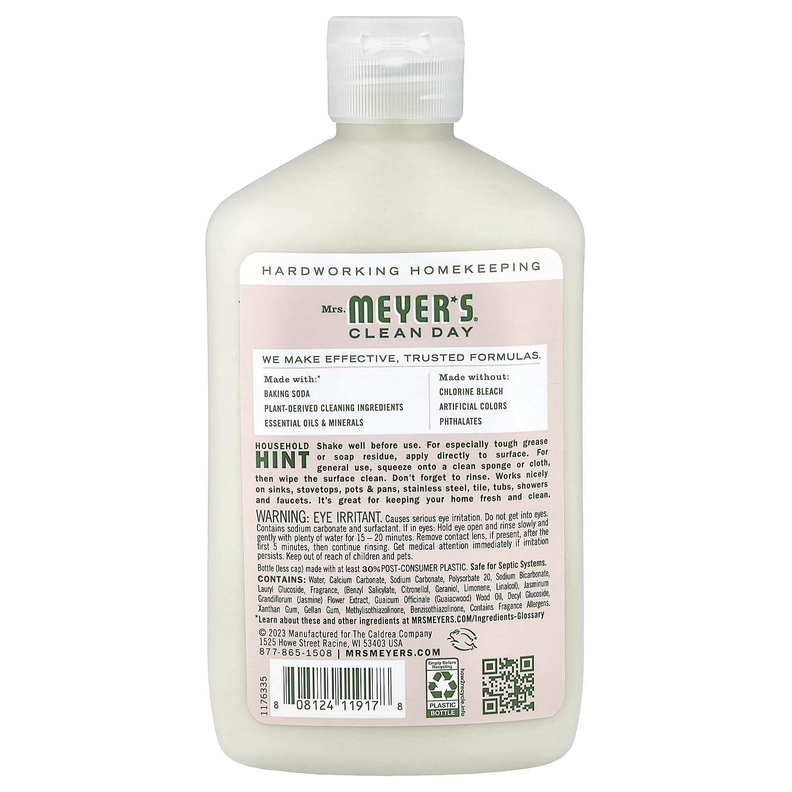 Mrs. Meyers Clean Day, Baking Soda Cream Cleanser, Apple Blossom, 16 fl oz (473 ml)