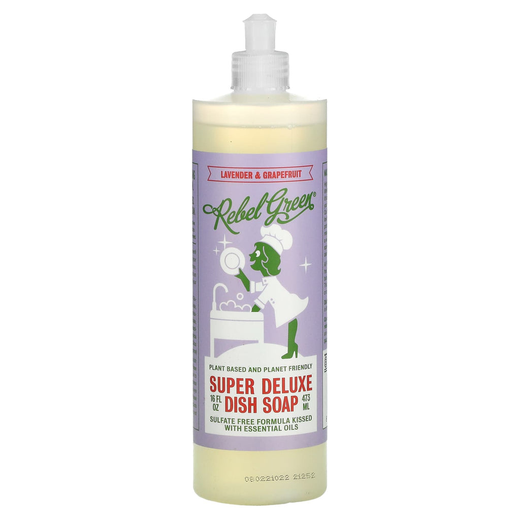 Rebel Green, Super Deluxe Dish Soap, Lavender & Grapefruit, 16 fl oz (473 ml)