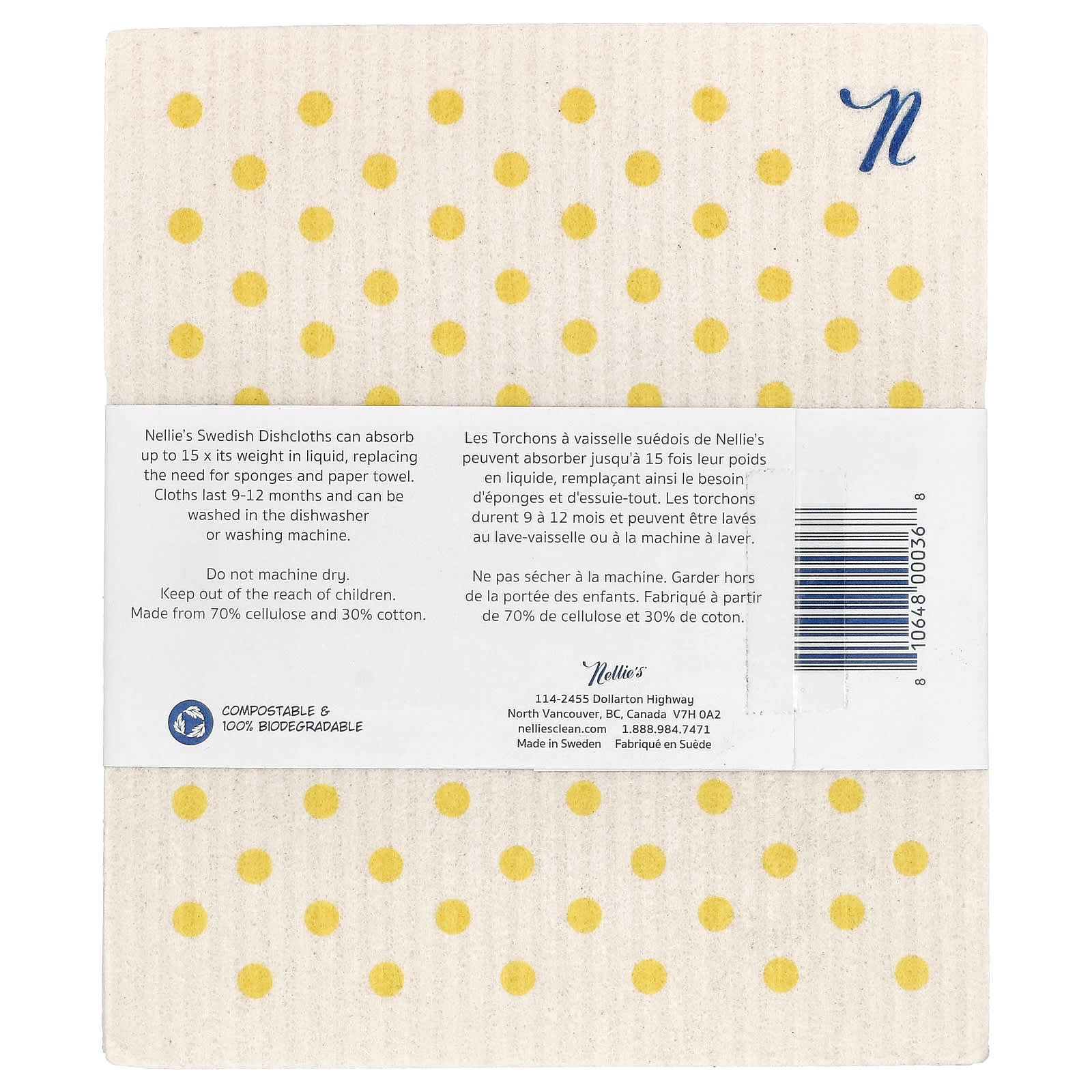 Nellie's, Swedish Dishcloths, 3 Cloths