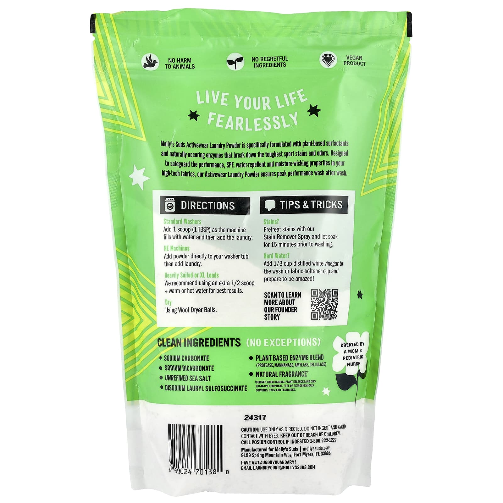 Molly's Suds, Activewear Laundry Powder, Sport Fresh, 60 oz (1.7 kg)