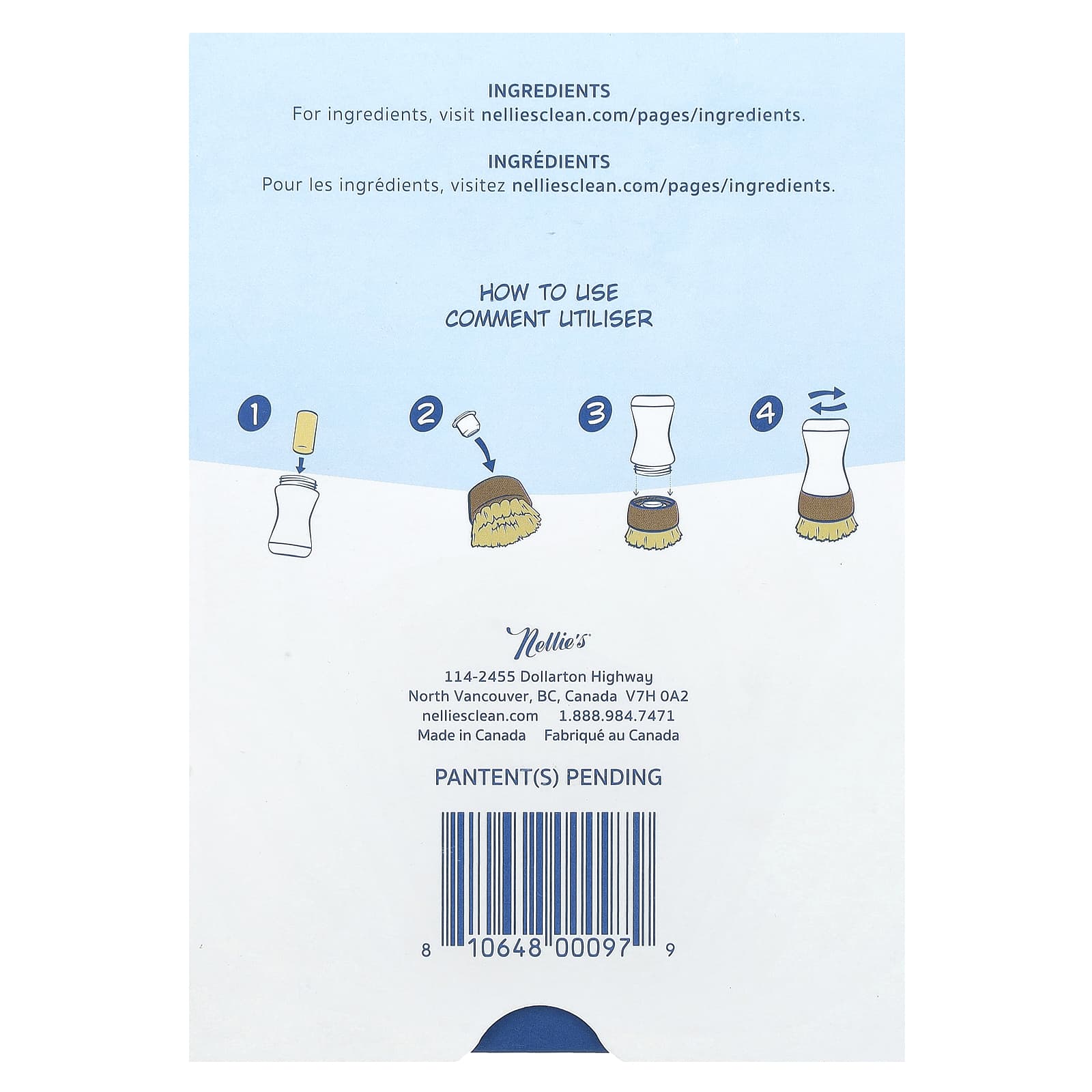 Nellie's, Dish Stick, 1 Stick, 2 Refills