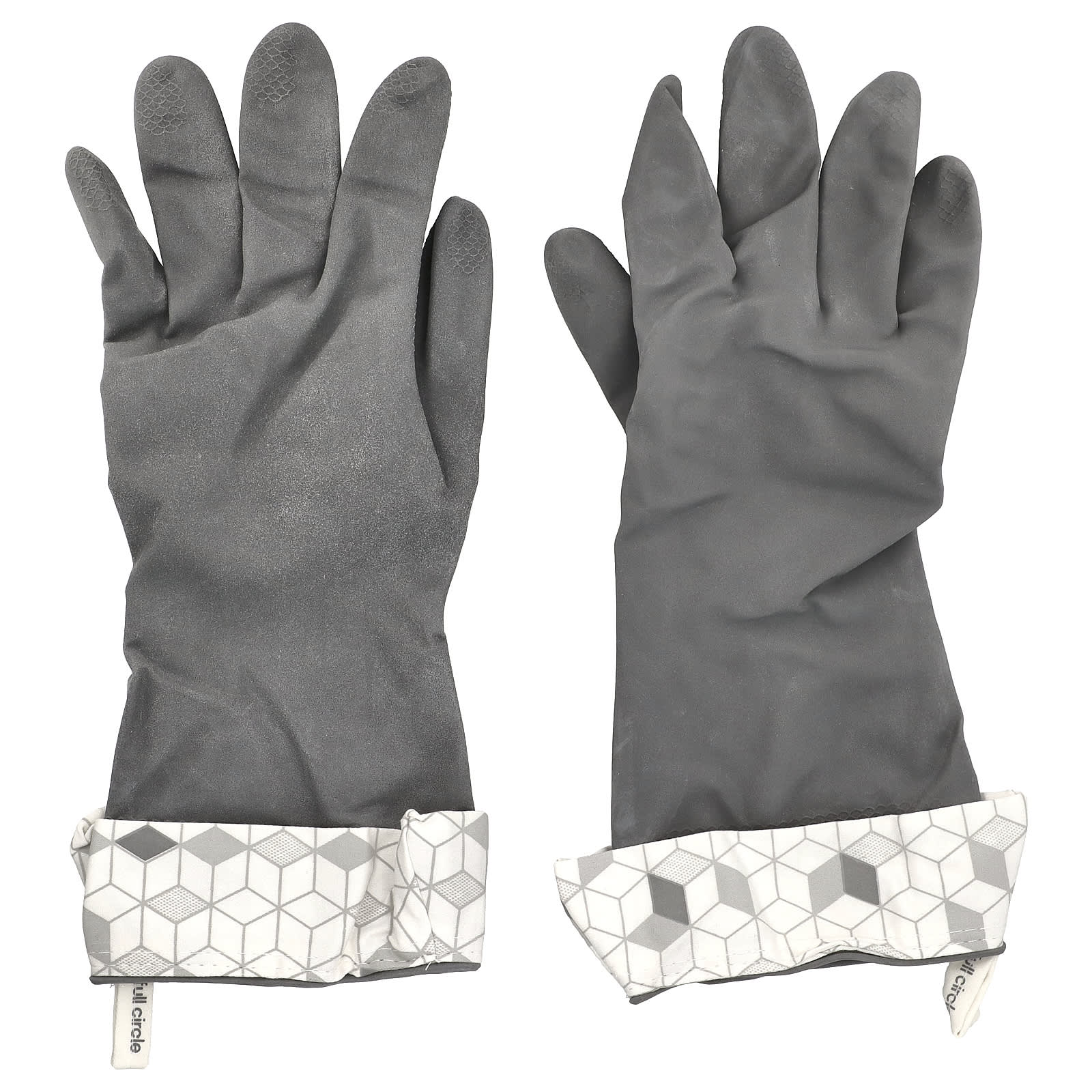 Full Circle, Splash Patrol™, Natural Latex Cleaning Gloves, S/M, Grey, 1 Pair