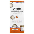 ZUM, Wool Dryer Balls with Aroma Blend, Amber, 3 Wool Balls Plus 1 Aroma Blend, 8.5 oz