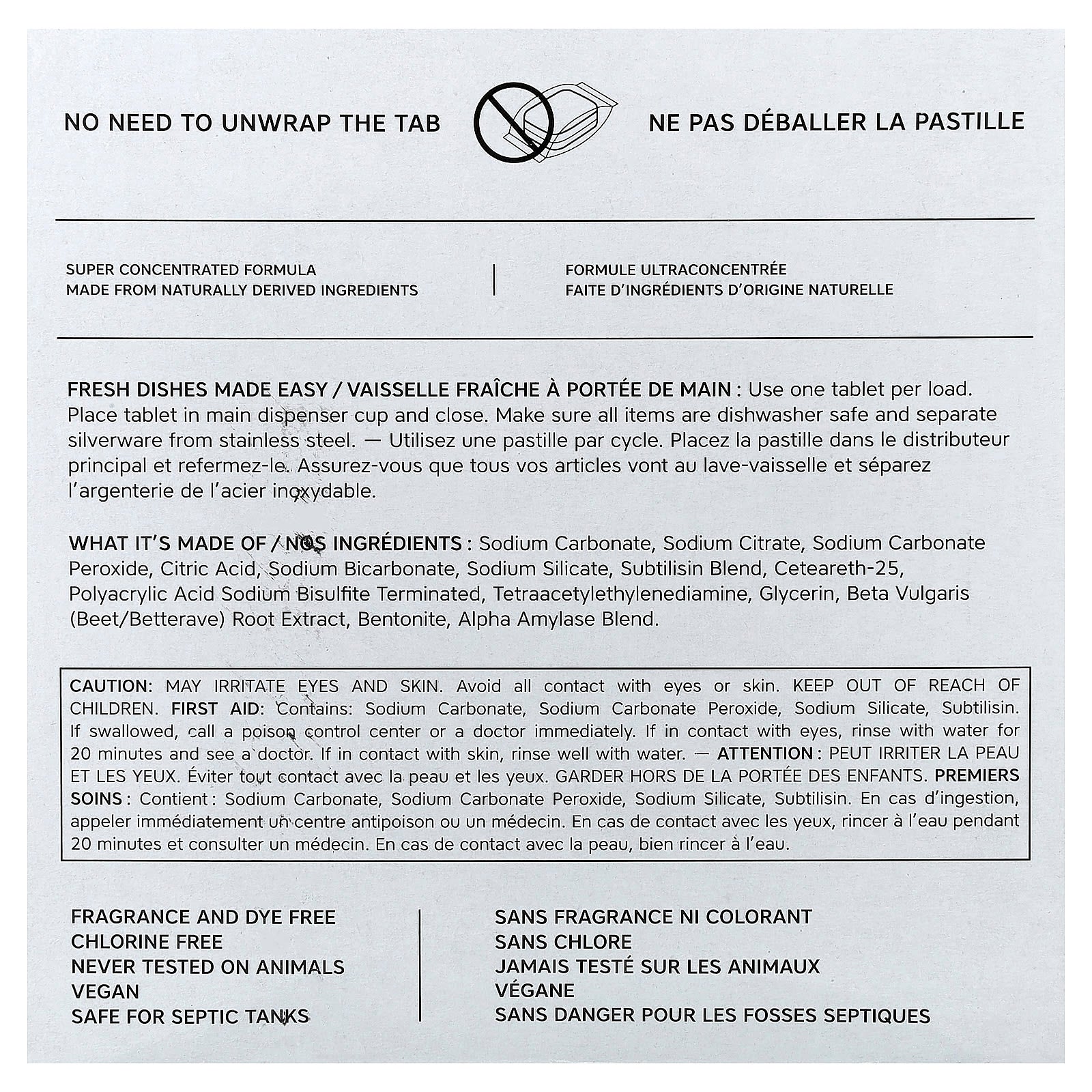 The Unscented Company, Dishwasher Tabs, 72 Tabs, 30.5 oz (864 g)