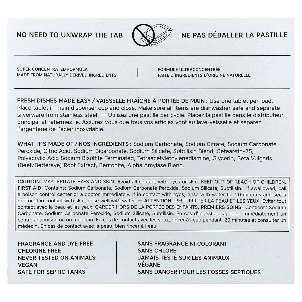 The Unscented Company, Dishwasher Tabs, 30 Tabs, 12.7 oz (360 g)