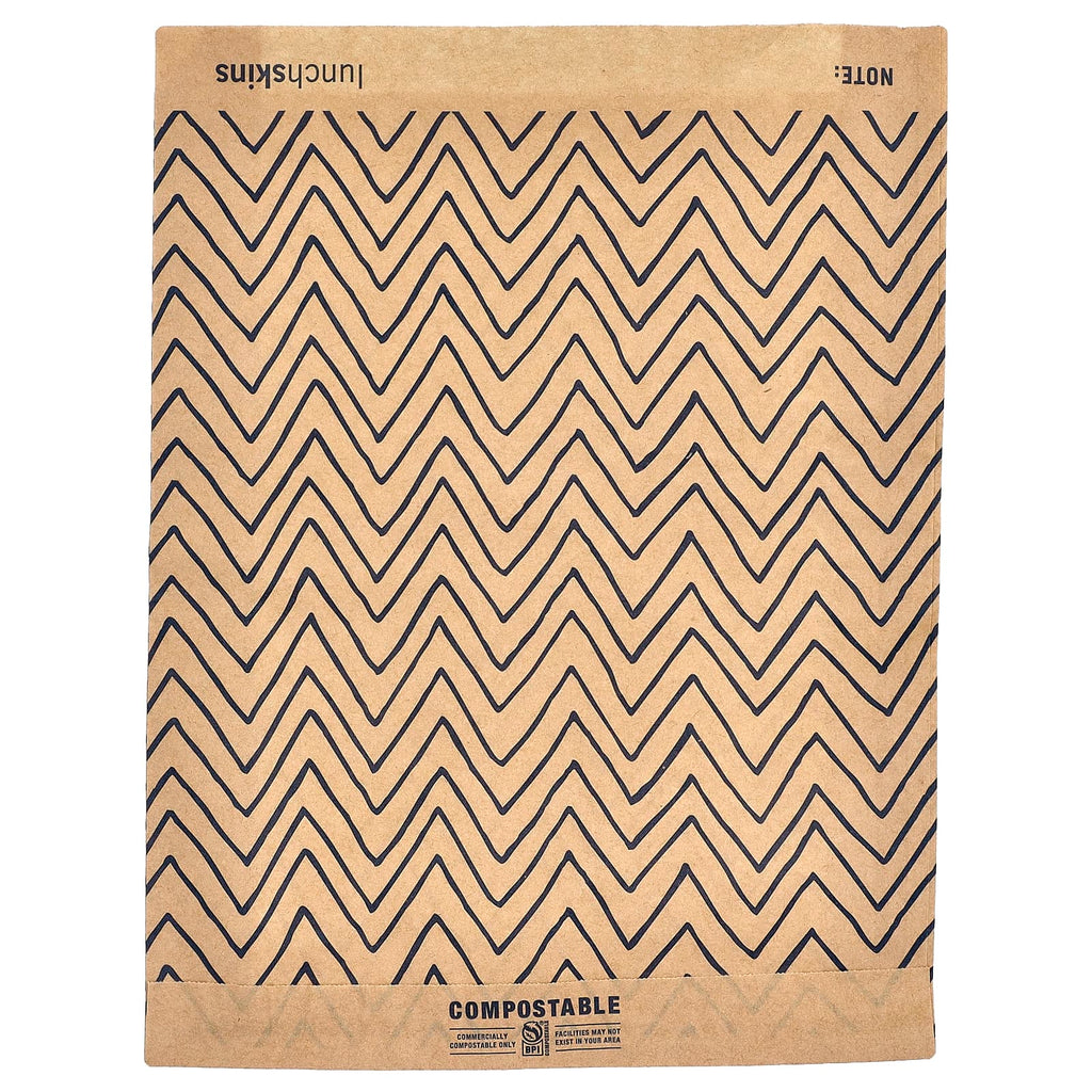 Lunchskins, XL Paper Sandwich Bags With Resealable Stickers, 50 Count