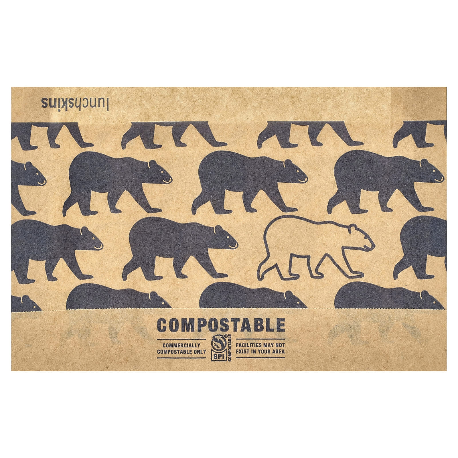 Lunchskins, Paper Snack Bags, Bears, 50 Bags