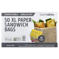 Lunchskins, XL Paper Sandwich Bags With Resealable Stickers, 50 Count