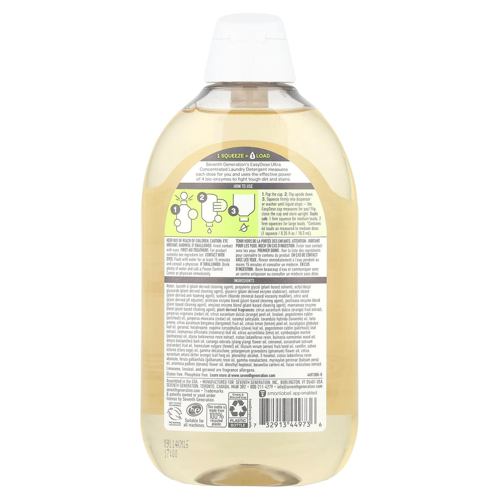 Seventh Generation, Easydose Ultra Power+ Laundry Detergent, Clean, 23.1 fl oz (683 ml)