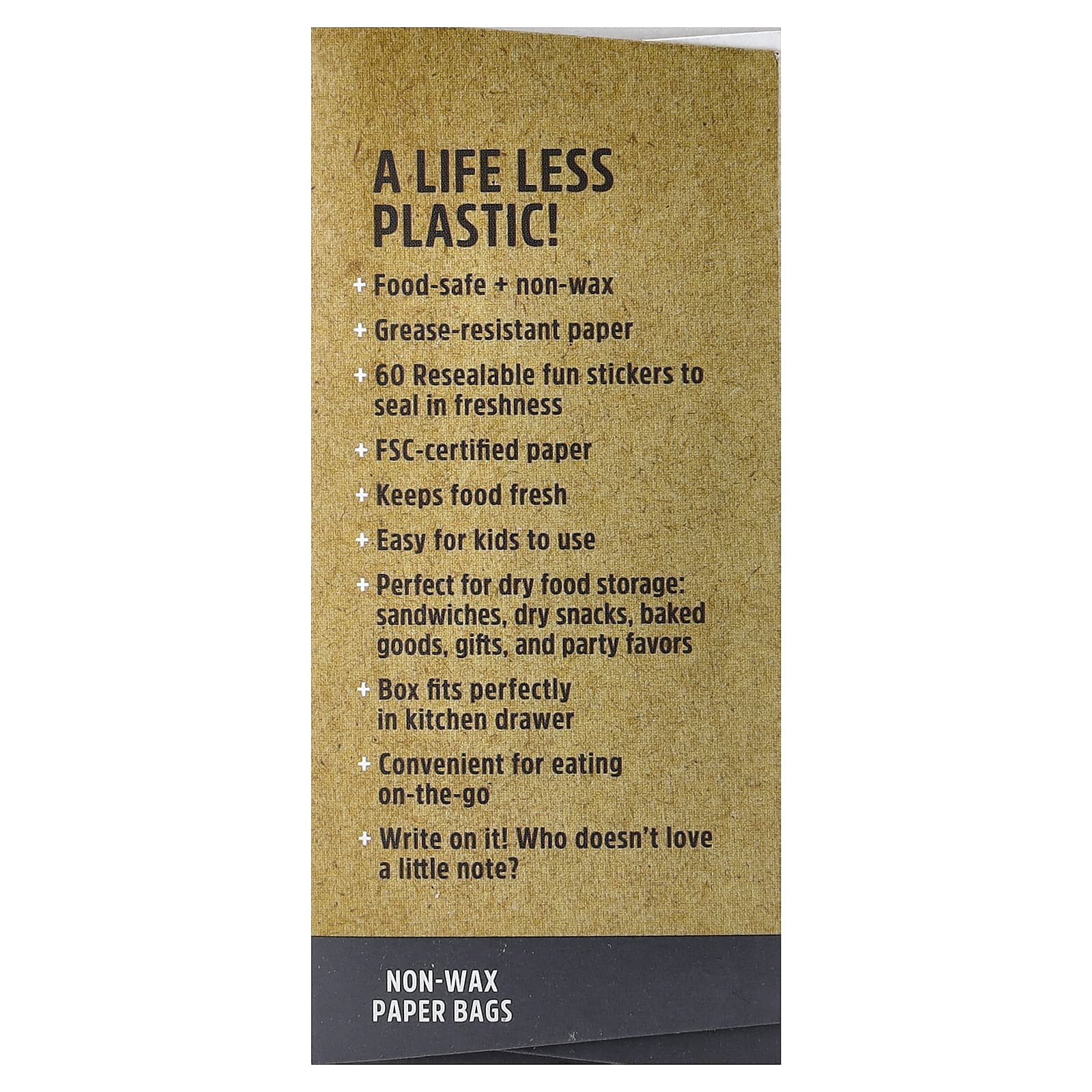 Lunchskins, XL Paper Sandwich Bags With Resealable Stickers, 50 Count