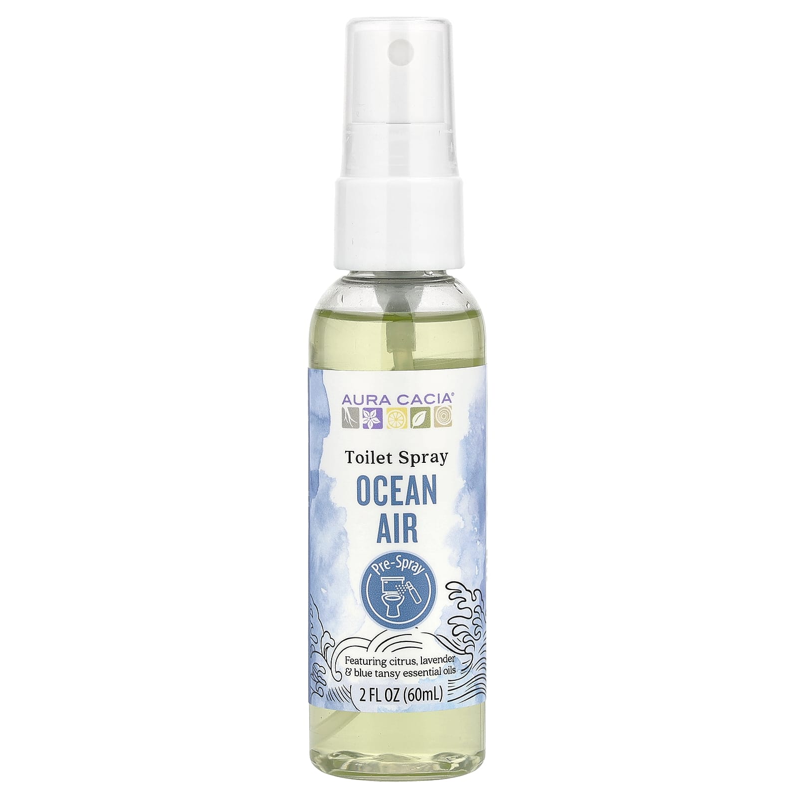 Aura Cacia, Toilet Spray, Ocean Air, 2 fl oz (60 ml)