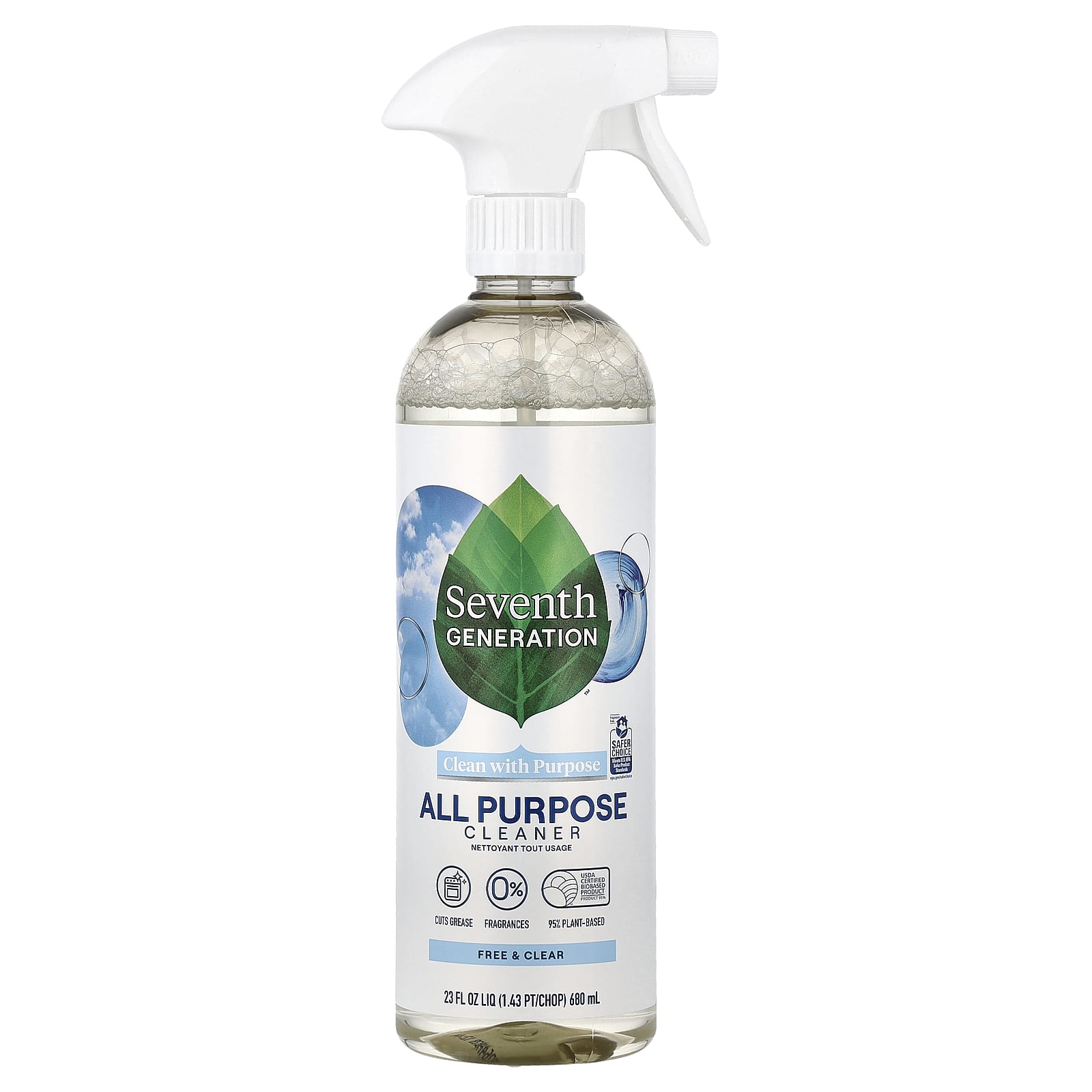 Seventh Generation, All Purpose Cleaner, Free & Clear, 23 fl oz (680 ml)