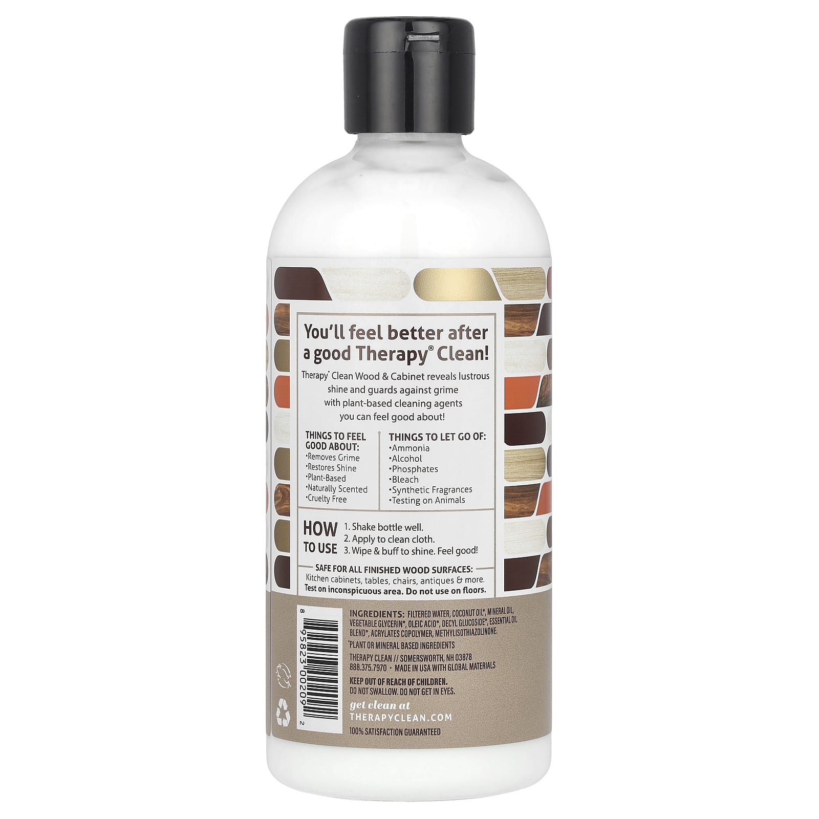 Therapy Clean, Wood & Cabinet, Cleaner & Polish with Essential Oils, 16 fl oz (473 ml)