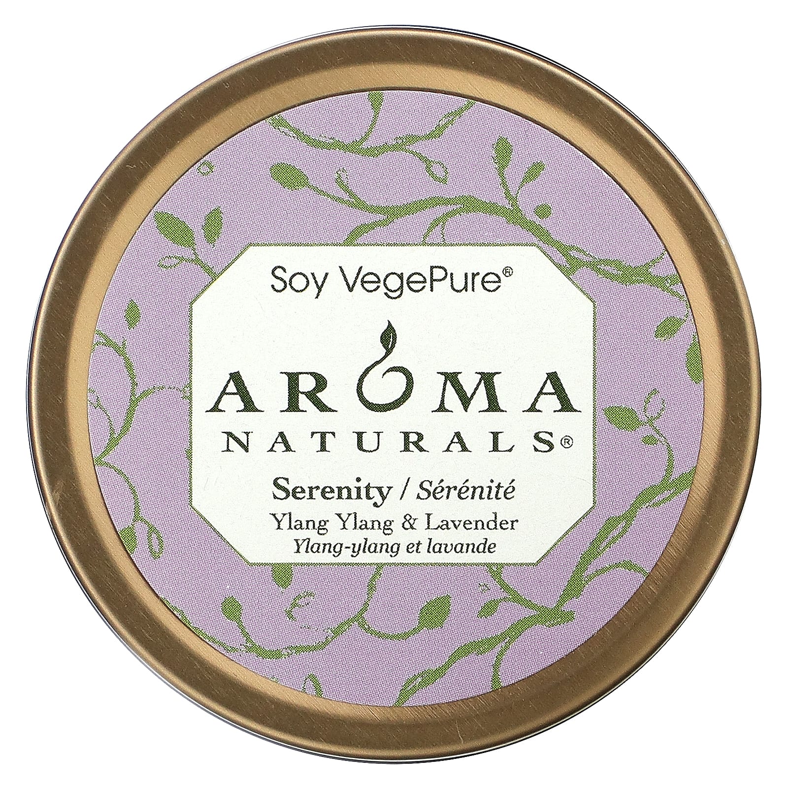 Aroma Naturals, Soy VegePure, Travel Candle, Serenity, Ylang Ylang & Lavender, 2.8 oz (79.38 g)