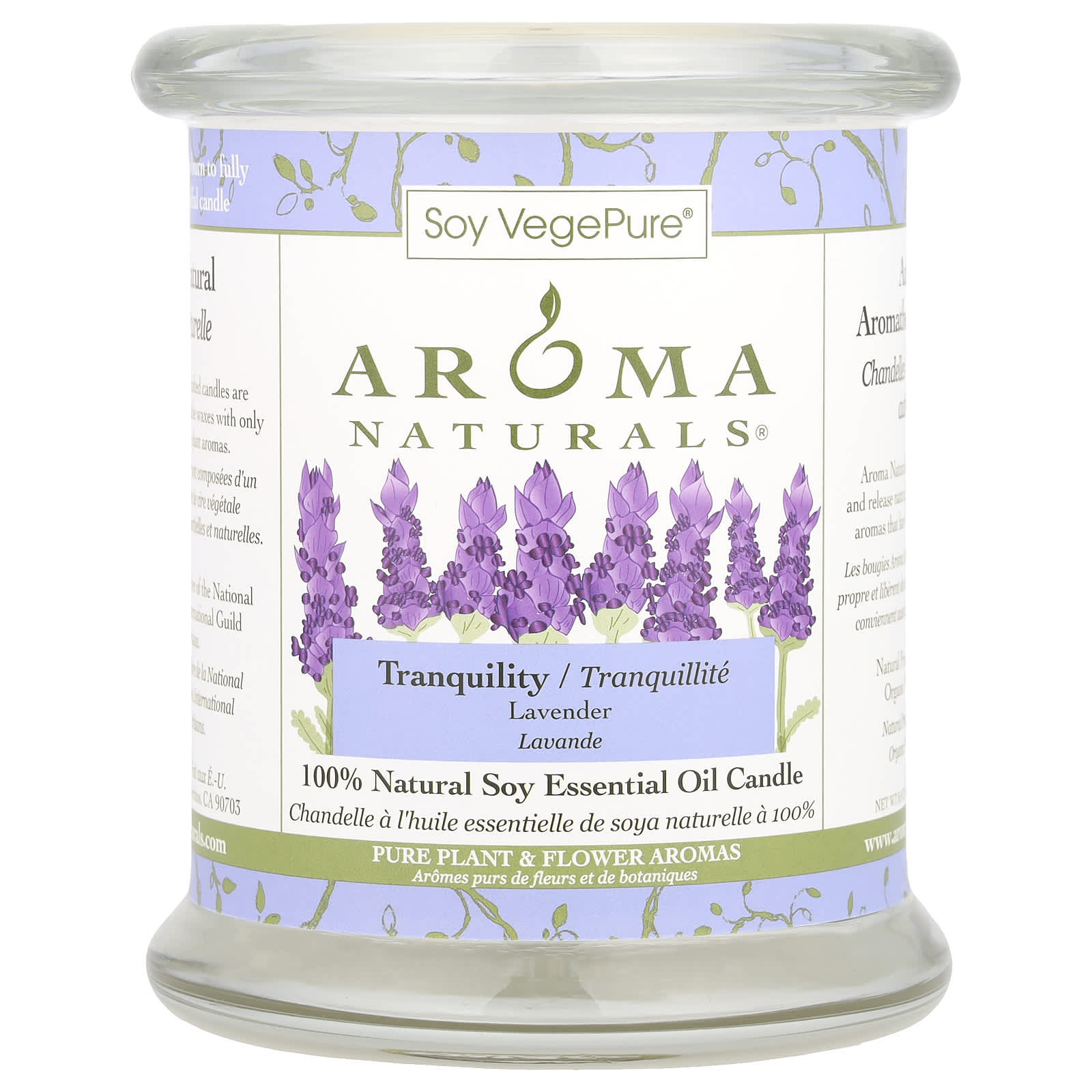 Aroma Naturals, Soy VegePure®, 100% Natural Soy Essential Oil Candle, Tranquility, Lavender, 8.8 oz (260 g)