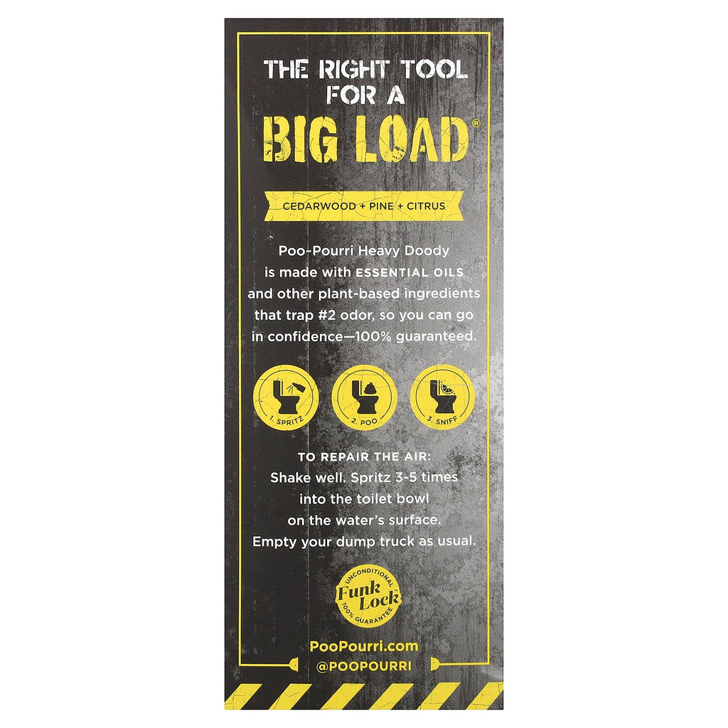 Poo-Pourri, Before-You-Go® Toilet Spray, Heavy Doody®, Cedarwood, Pine, Citrus, 2 fl oz (59 ml)