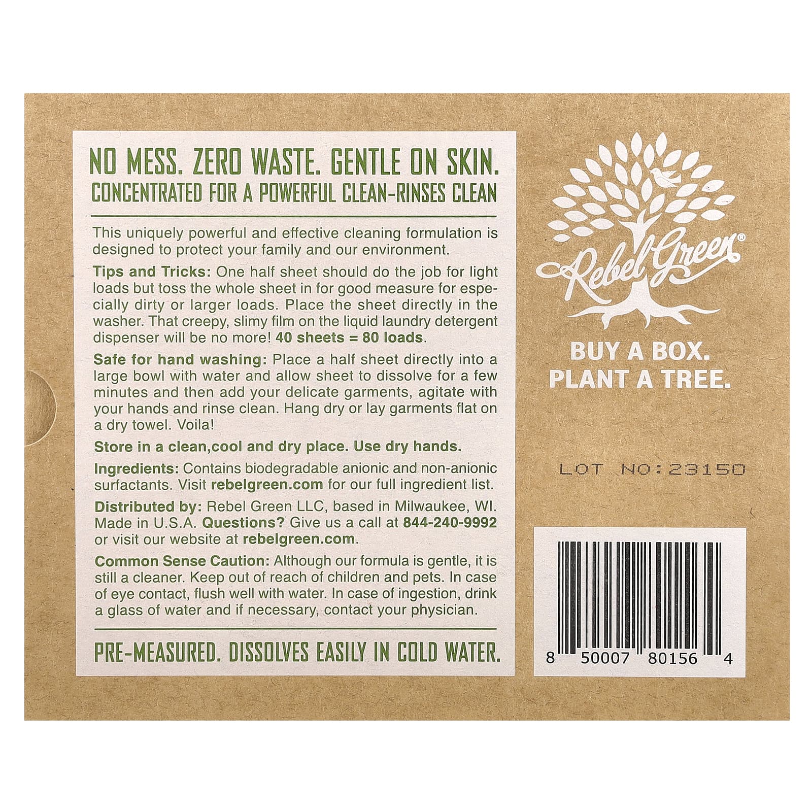 Rebel Green, Small But Mighty Laundry Detergent Sheets, Lavender & Grapefruit, 40 Sheets