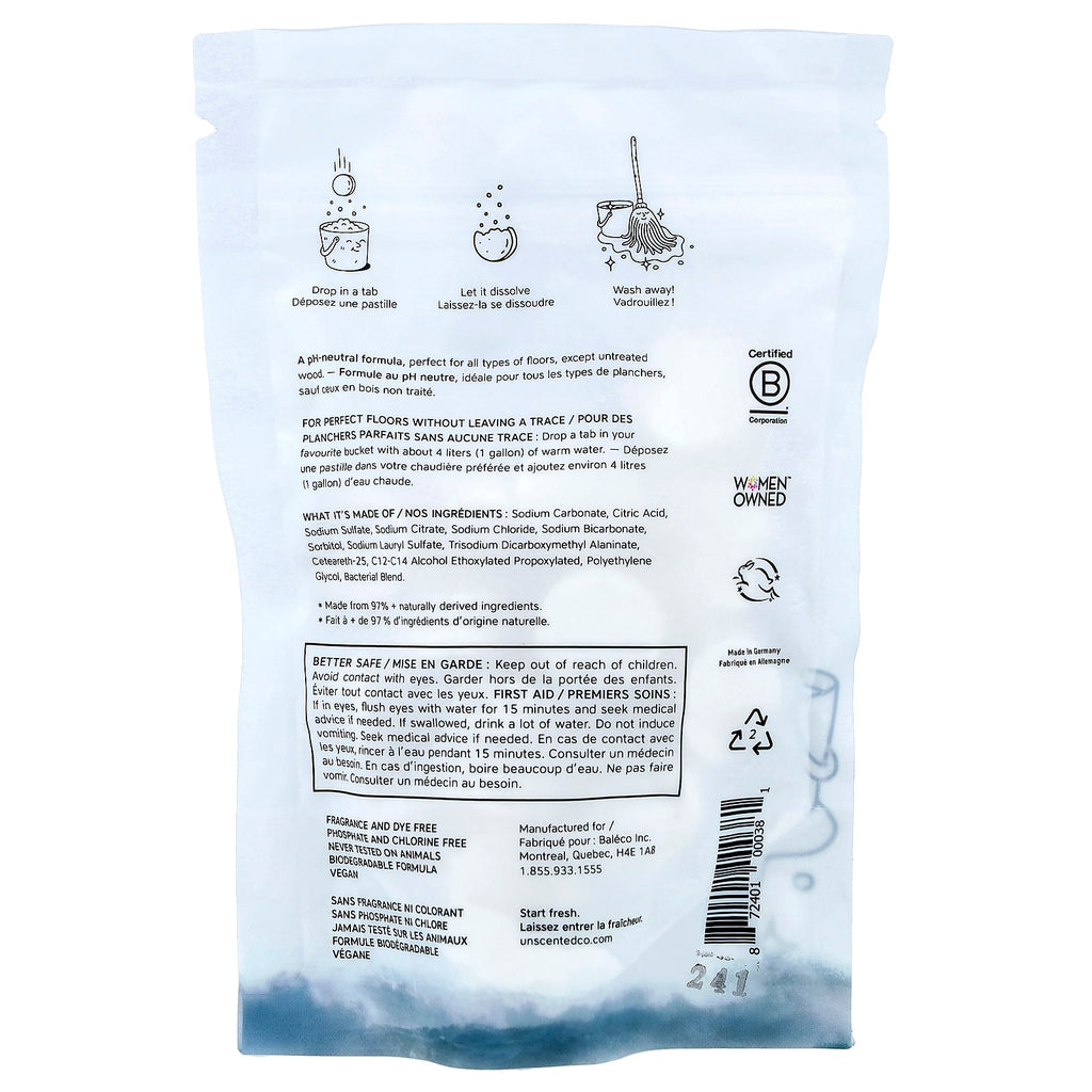 The Unscented Company, Floor Cleaner, 22 Tabs, 4.1 oz (116 g)