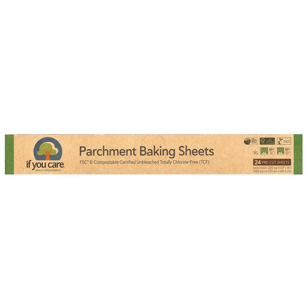 If You Care, Parchment Baking Sheets, 24 Pre-Cut Sheets, 200 sq in (13 in x 16 in) Each