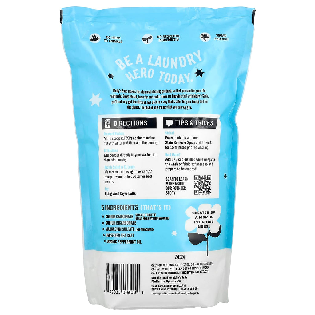 Molly's Suds, Laundry Powder, Peppermint, 79 oz (2.23 kg)