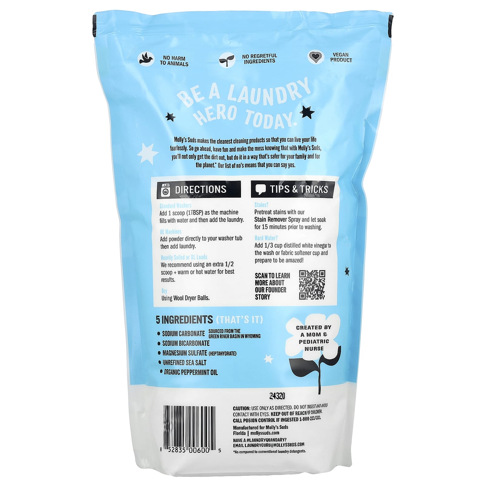 Molly's Suds, Laundry Powder, Peppermint, 79 oz (2.23 kg)