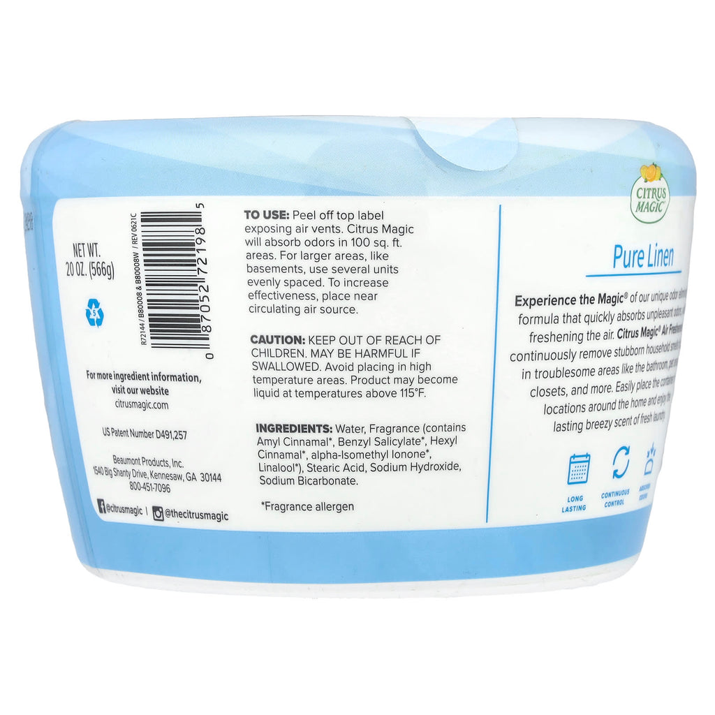 Citrus Magic, Air Freshener, Pure Linen, 20 oz (566 g)