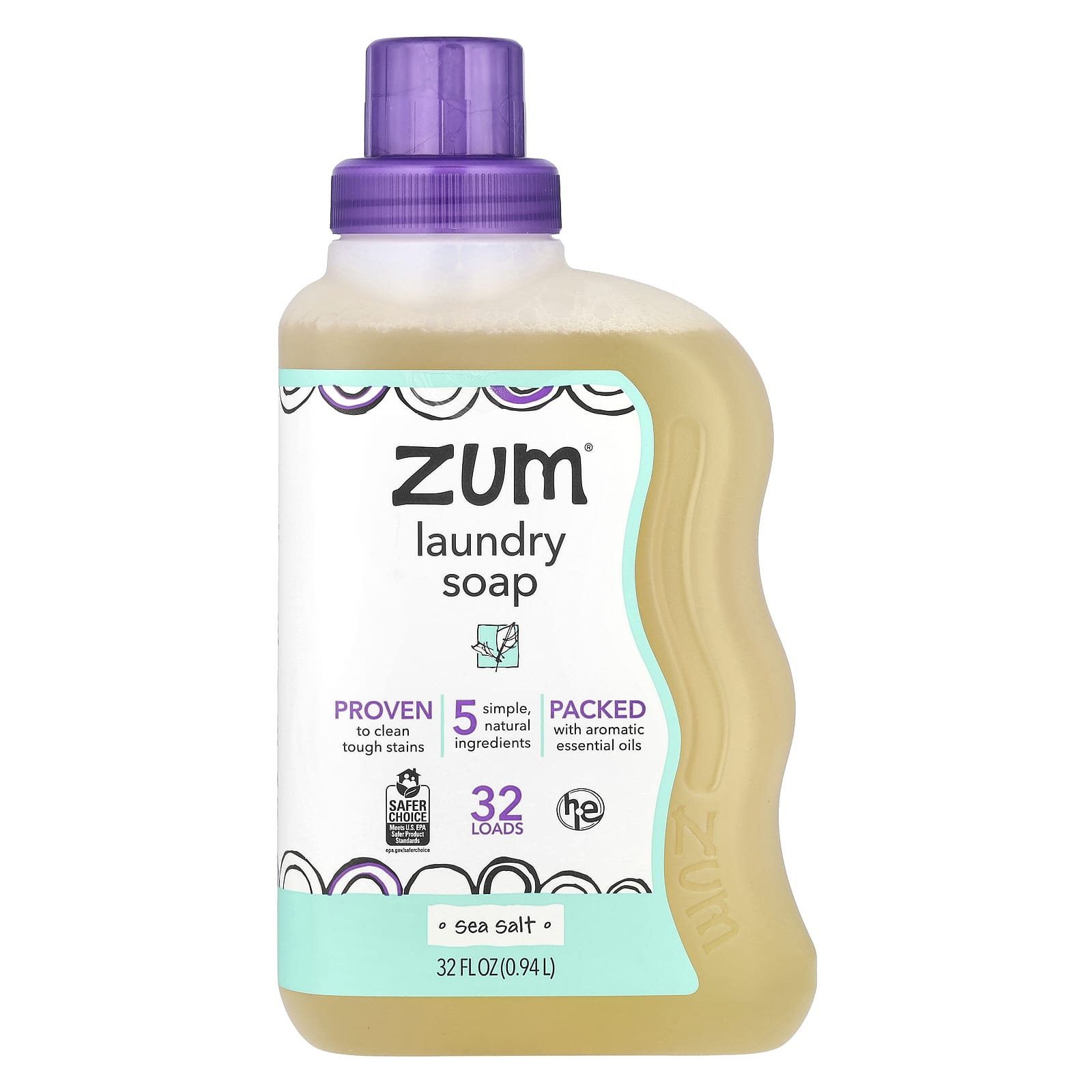 ZUM, Laundry Soap, Sea Salt, 32 fl oz (0.94 l)