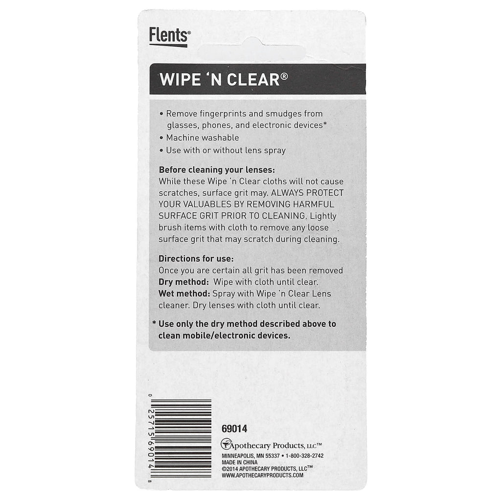 Flents, Wipe 'N Clear, Textured Lens Cloth, 1 Cloth