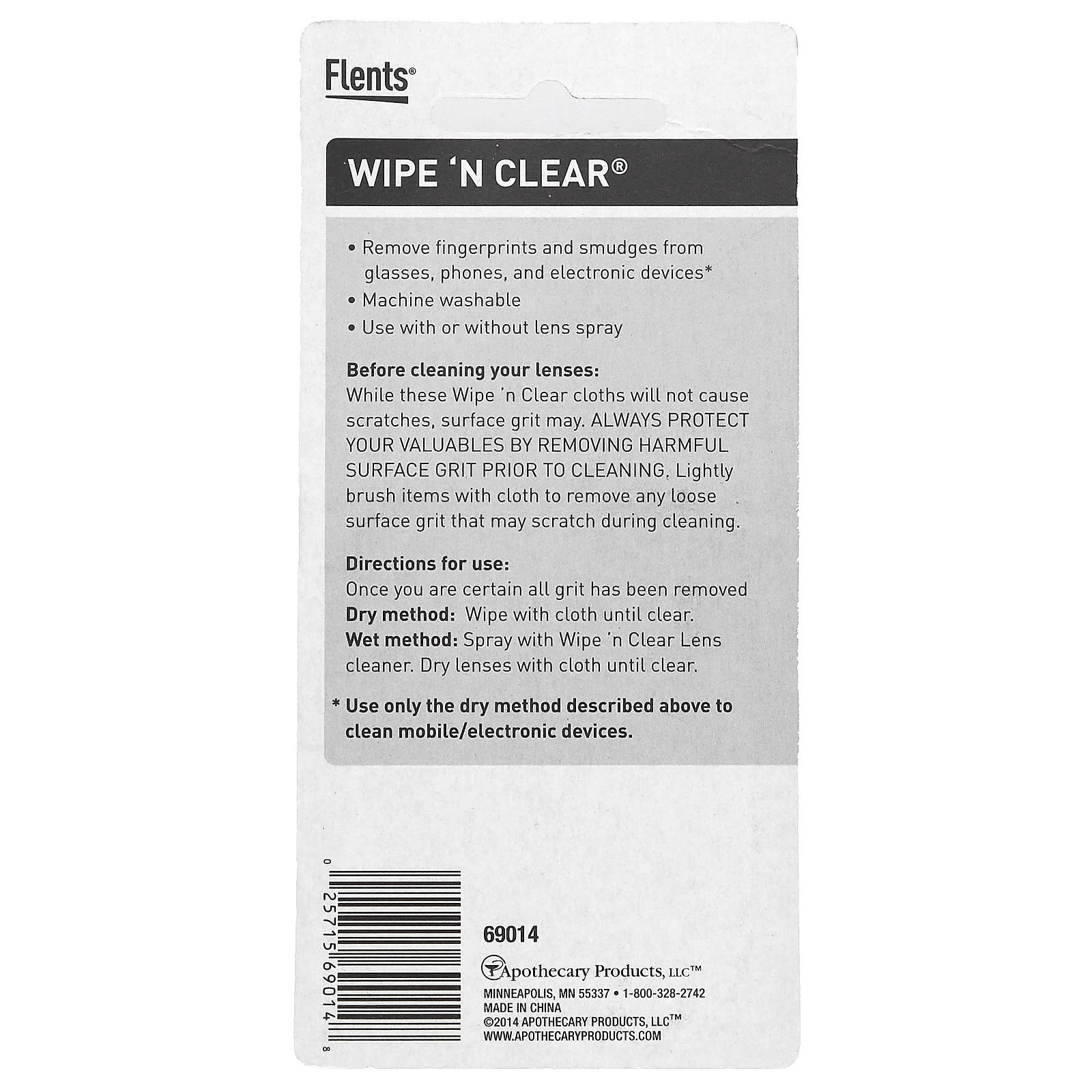 Flents, Wipe 'N Clear, Textured Lens Cloth, 1 Cloth