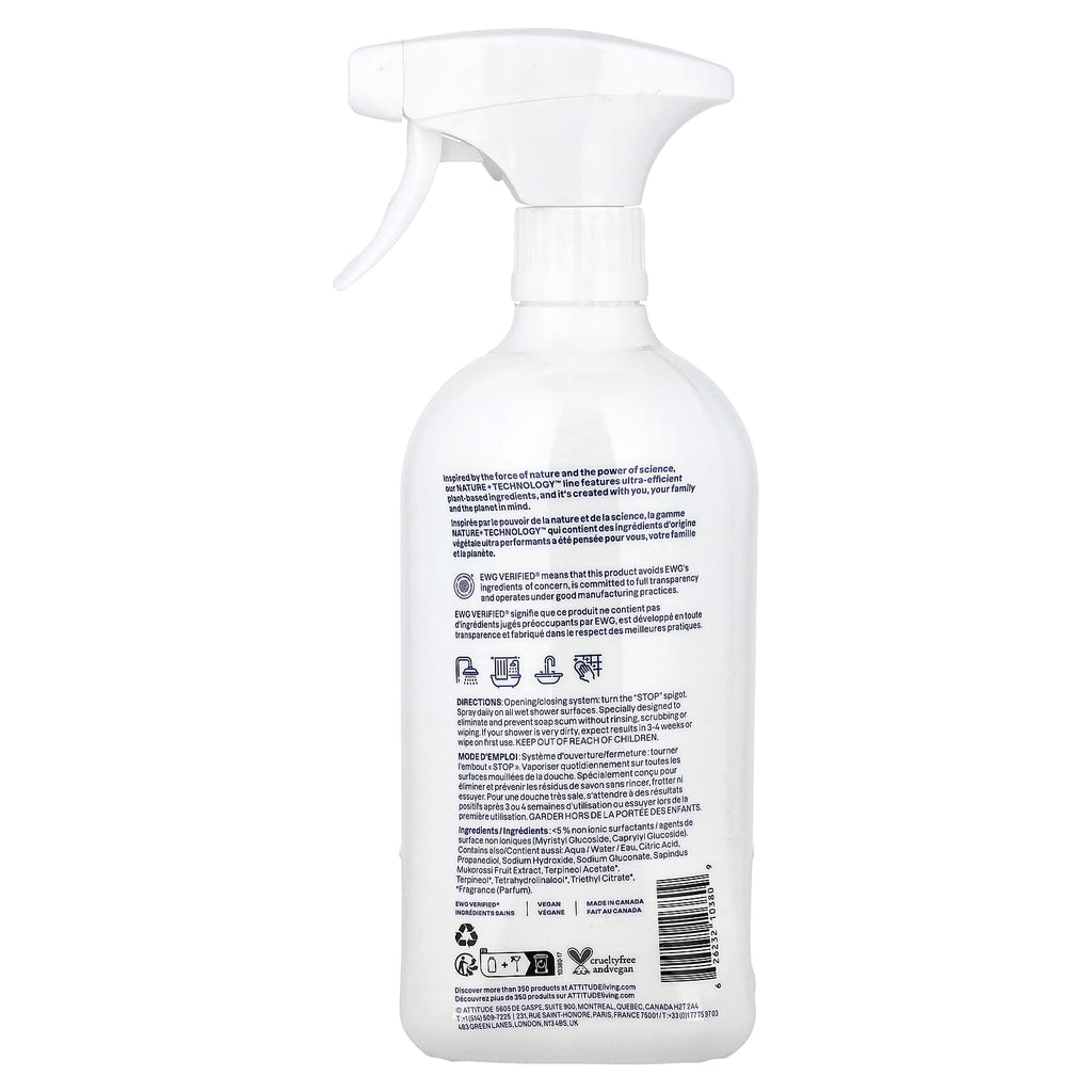 ATTITUDE, Nature + Technology™, Daily Shower & Tile Cleaner, Citrus Zest, 27.1 fl oz (800 ml)