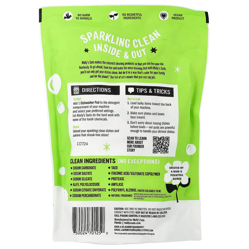 Molly's Suds, Dishwasher Pods, Citrus, 60 Pods, 29.63 oz (0.84 kg)