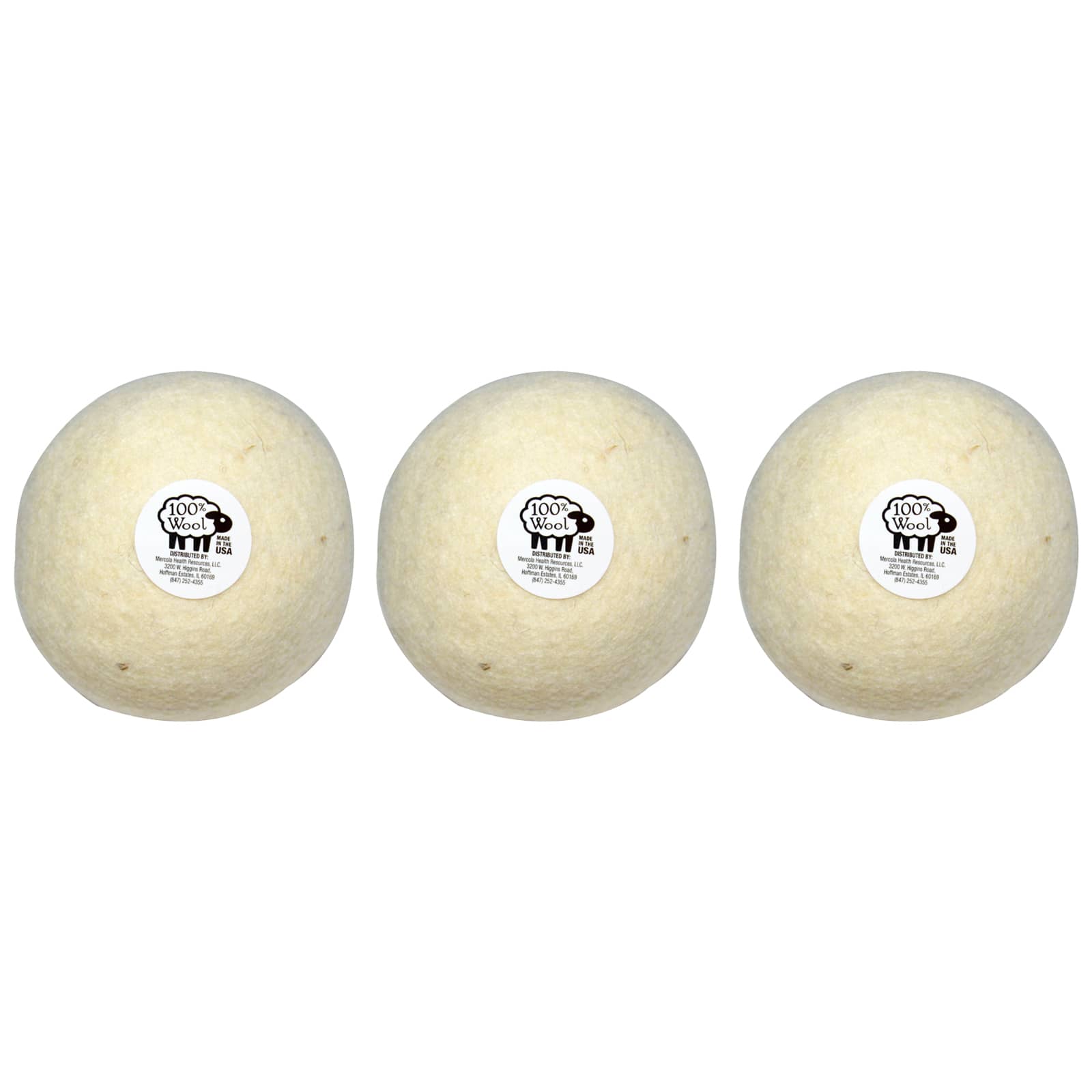 Dr. Mercola, Wool Dryer Balls, 3 Balls