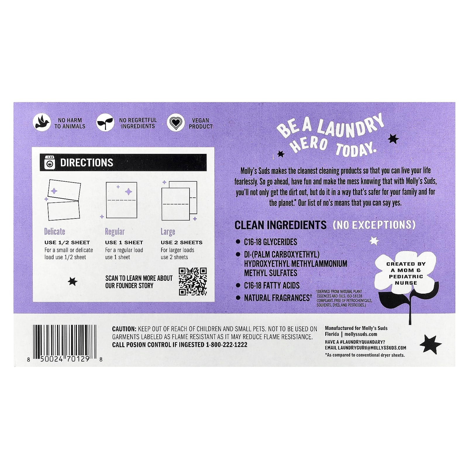 Molly's Suds, Dryer Sheets, Lavender, 120 Sheets