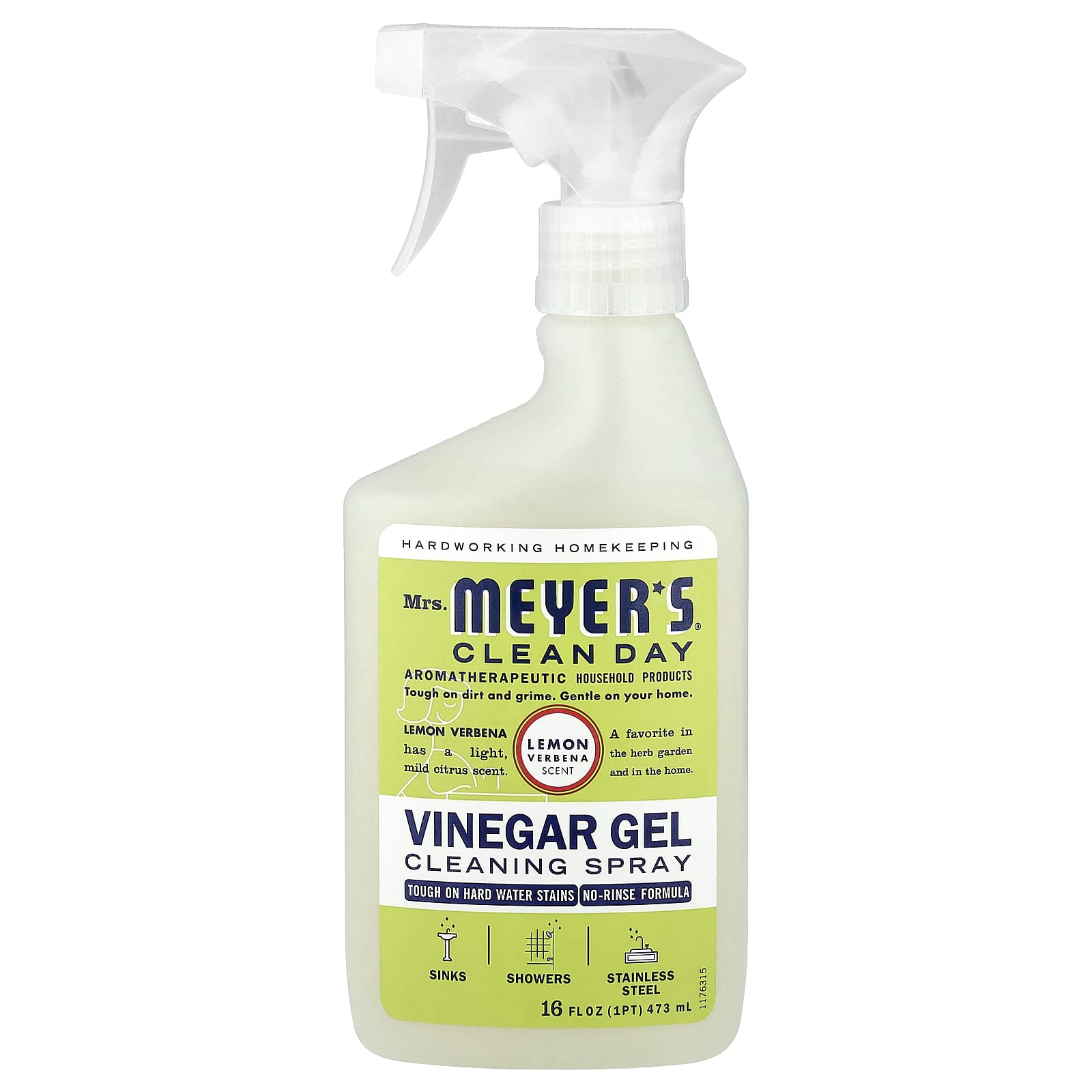 Mrs. Meyers Clean Day, Vinegar Gel Cleaning Spray, Lemon Verbena, 16 fl oz (473 ml)