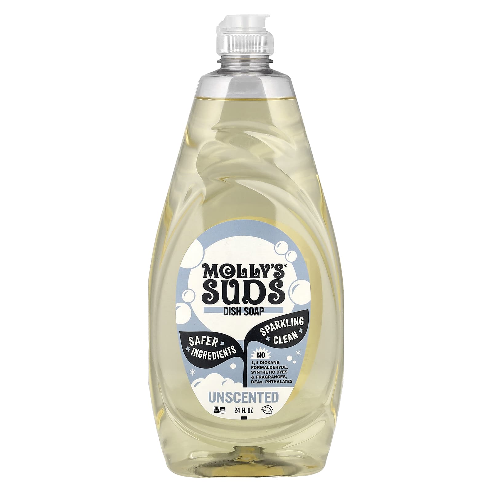 Molly's Suds, Dish Soap, Unscented, 24 fl oz